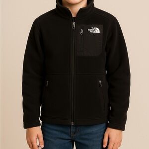 The North Face kids Denali Black Fleece Jacket. Size:10/12(youth med/large)